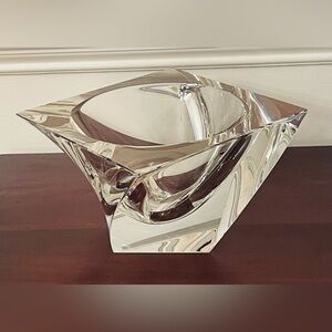 Stunning Vintage Orrefors Sweden Mid-Century Crystal Tornado Heavy Bowl  7 Inch
